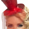 Smiffys Red Glitter Mini Top Hat