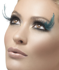 Smiffys Teal Feather Eyelashes