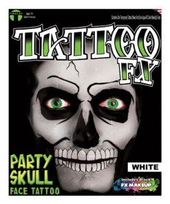 White Party Skull Tattoo FX