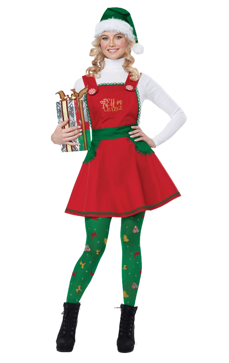 Womens Elf In Charge Costume 1 Womens Elf In Charge Costume