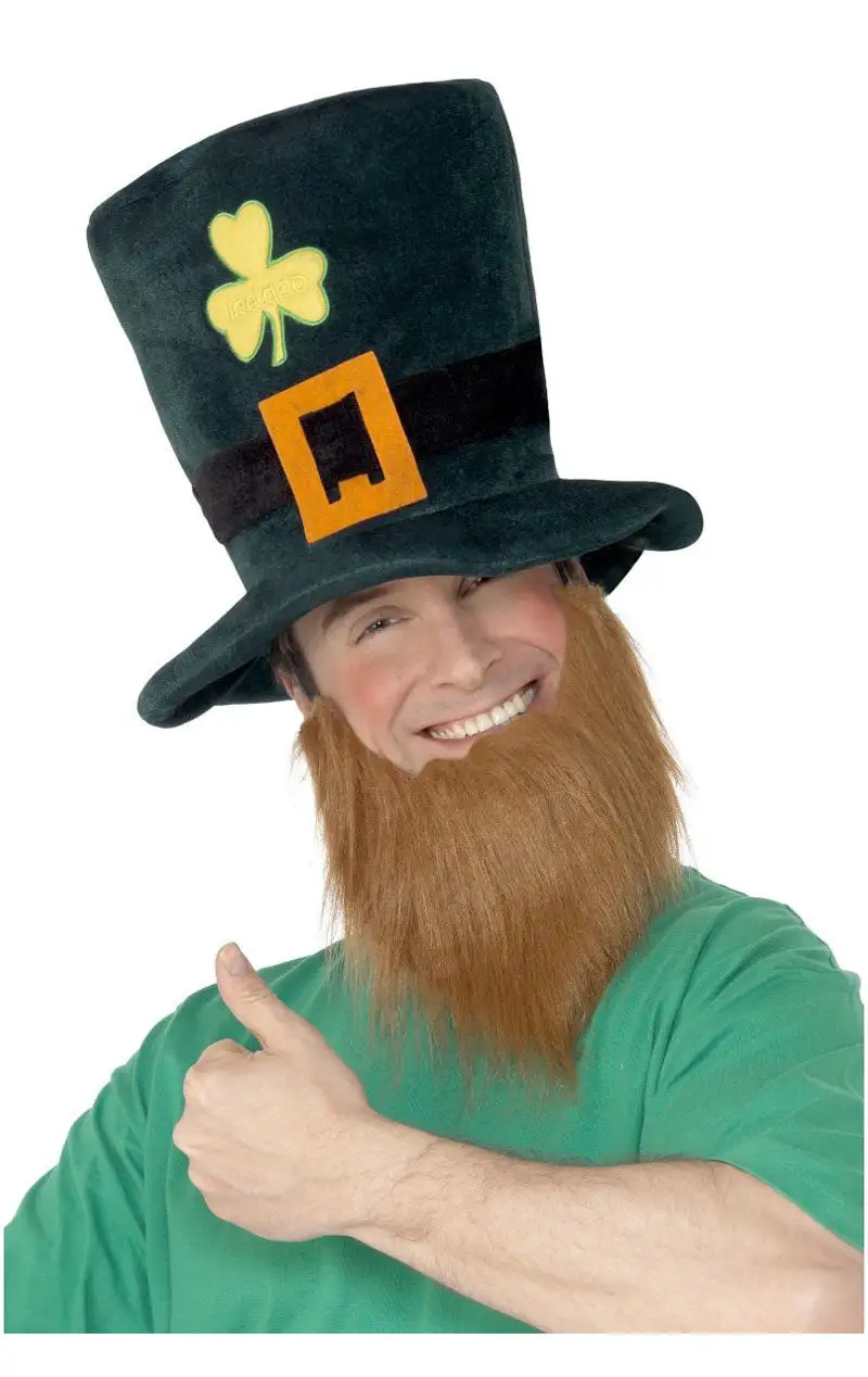 Smiffys Adult Leprechaun Hat And Beard 2 Smiffys Adult Leprechaun Hat And Beard - Image 2