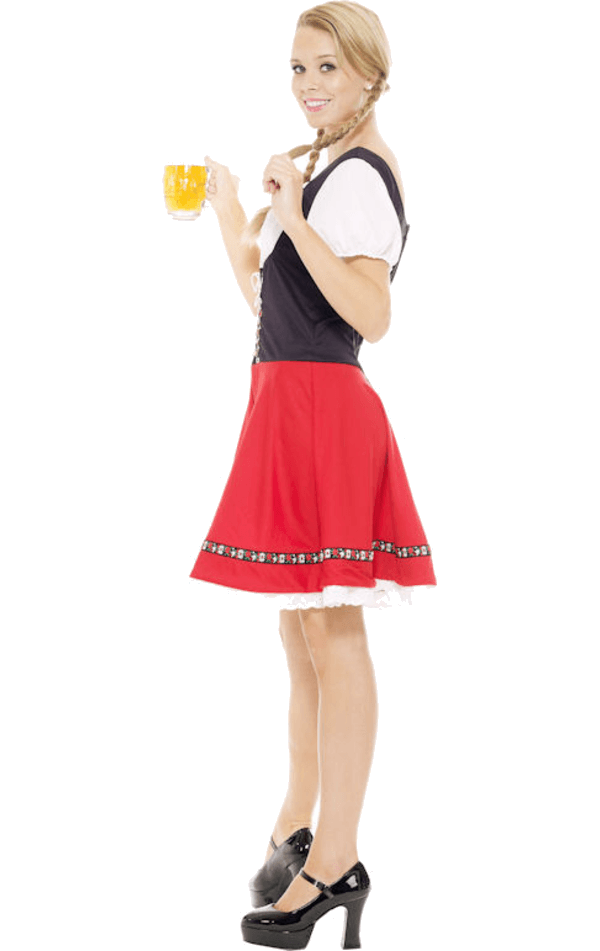 Womens Red Oktoberfest Bavarian Costume 2 Womens Red Oktoberfest Bavarian Costume - Image 2