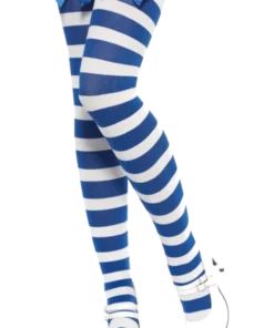 Smiffys Blue And White Striped Stockings