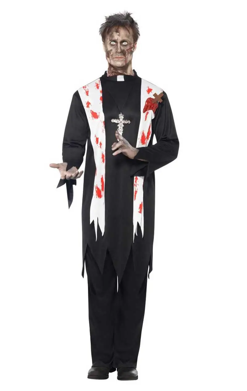 Smiffys Mens Zombie Priest Costume 4 Smiffys Mens Zombie Priest Costume - Image 4