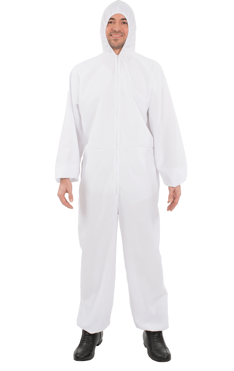 Adult White Hazmat Suit Costume 1 Adult White Hazmat Suit Costume