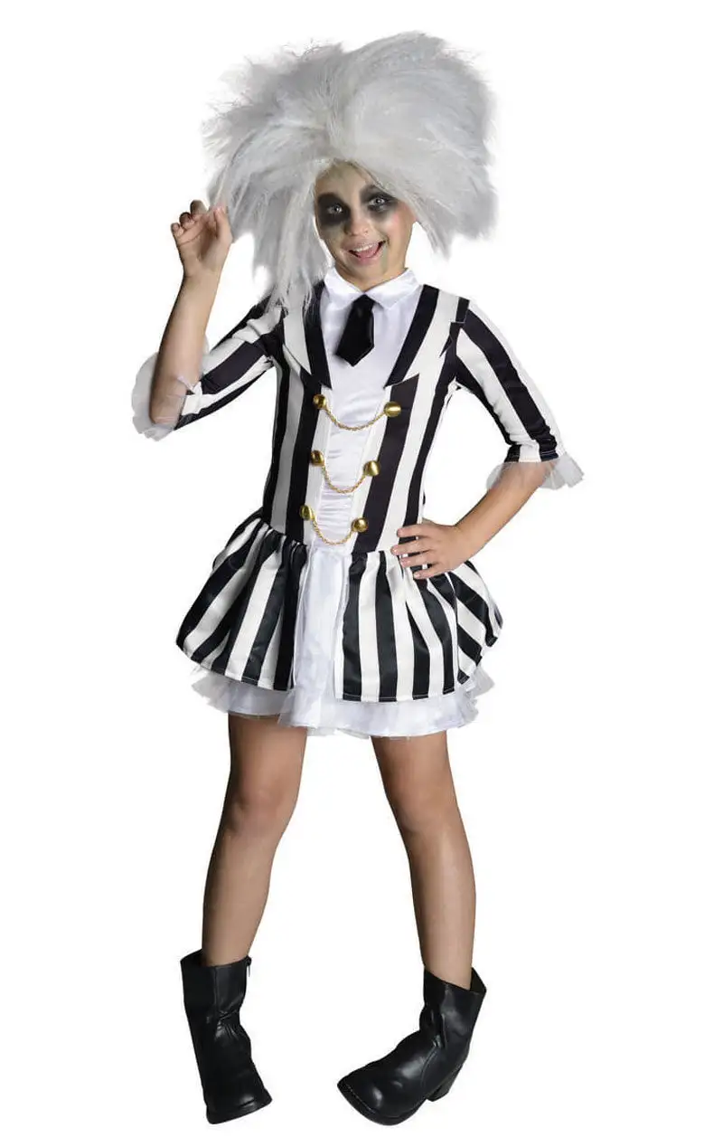 Girls Beetlejuice Costume 1 Girls Beetlejuice Costume