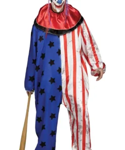 Adult Stars And Stripes Clown Costume