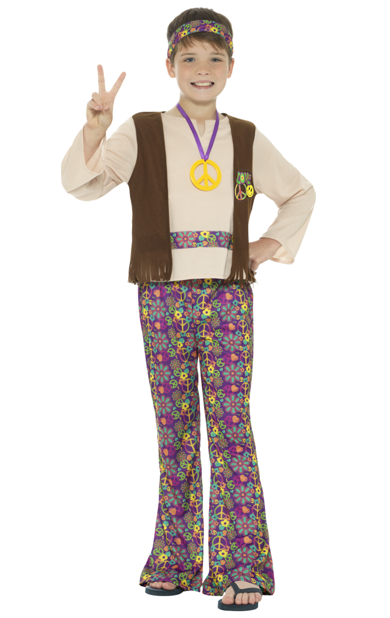 Smiffys Kids Hippy Boy Costume 1 Smiffys Kids Hippy Boy Costume