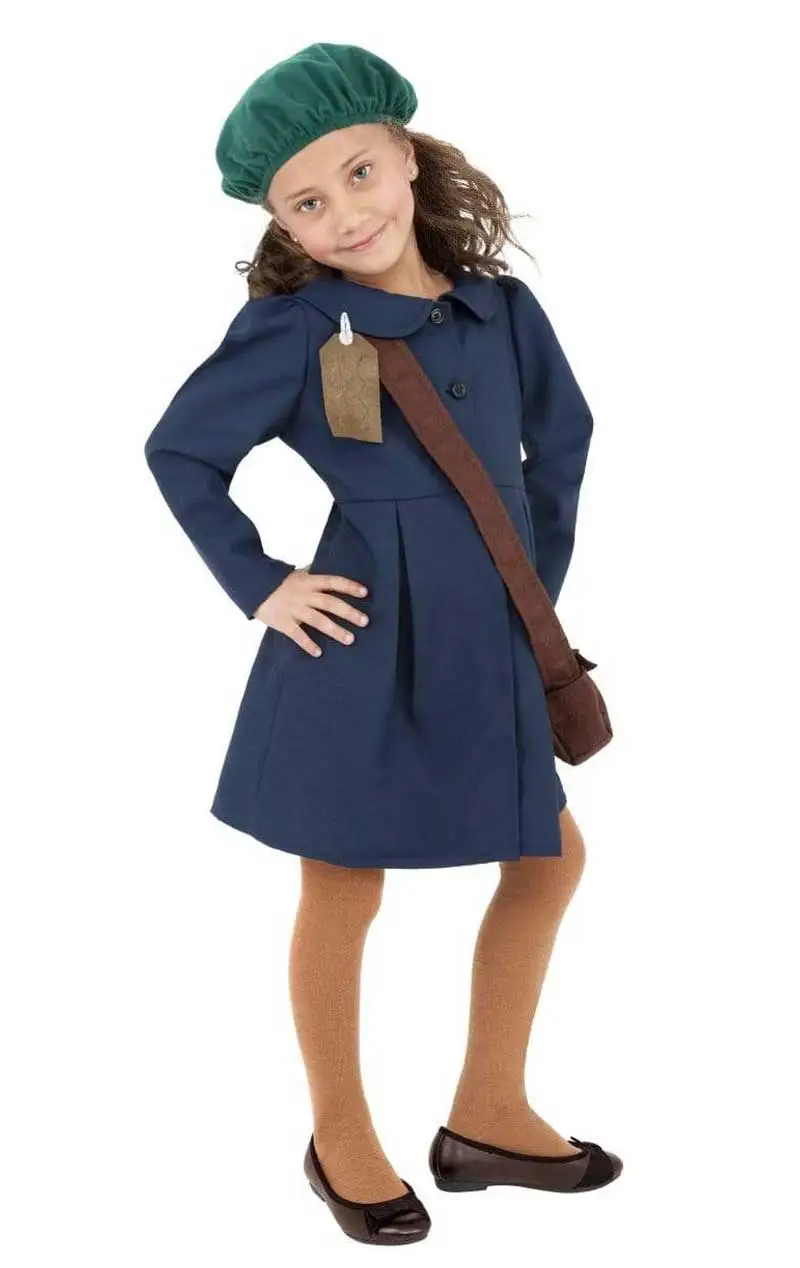 Smiffys Girls World War II Evacuee Costume 1 Smiffys Girls World War II Evacuee Costume