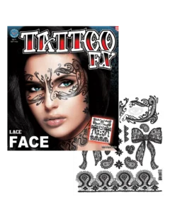 Lace Masquerade Face Tattoo Transfer