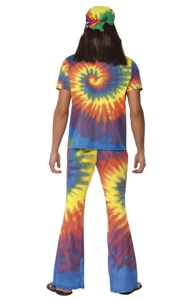Smiffys Mens 60s Tie Dye Hippie Costume 3 Smiffys Mens 60s Tie Dye Hippie Costume - Image 3