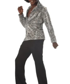 Adult Groovy Disco 70s Shirt With Wig