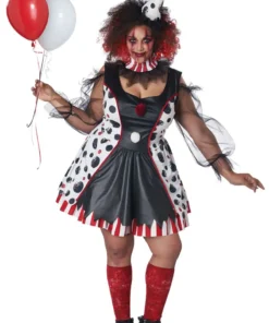 GENERIC Womens Plus Size Twisted Clown Costume