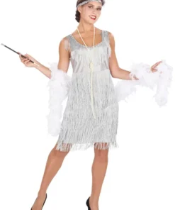 1920s Silver Flapper Costume