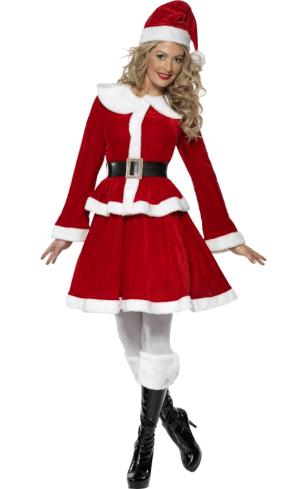 Smiffys Womens Miss Elegant Santa Costume 1 Smiffys Womens Miss Elegant Santa Costume