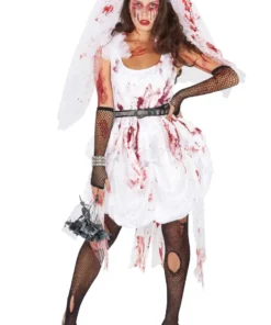 GENERIC Womens Bloody Bride Halloween Costume