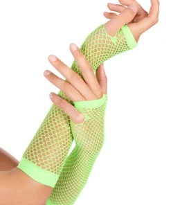 GENERIC Green Neon Fishnet Gloves