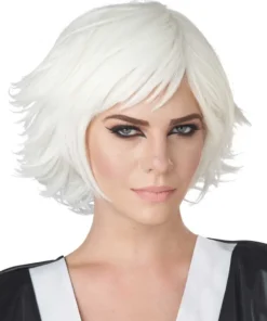 GENERIC Unisex White Feathered Cosplay Wig