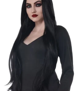 GENERIC Womens Black Extra Long Cosplay Wig