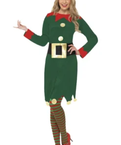 Smiffys Womens Happy Christmas Elf Costume