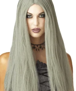Womens Long Grey Halloween Wig